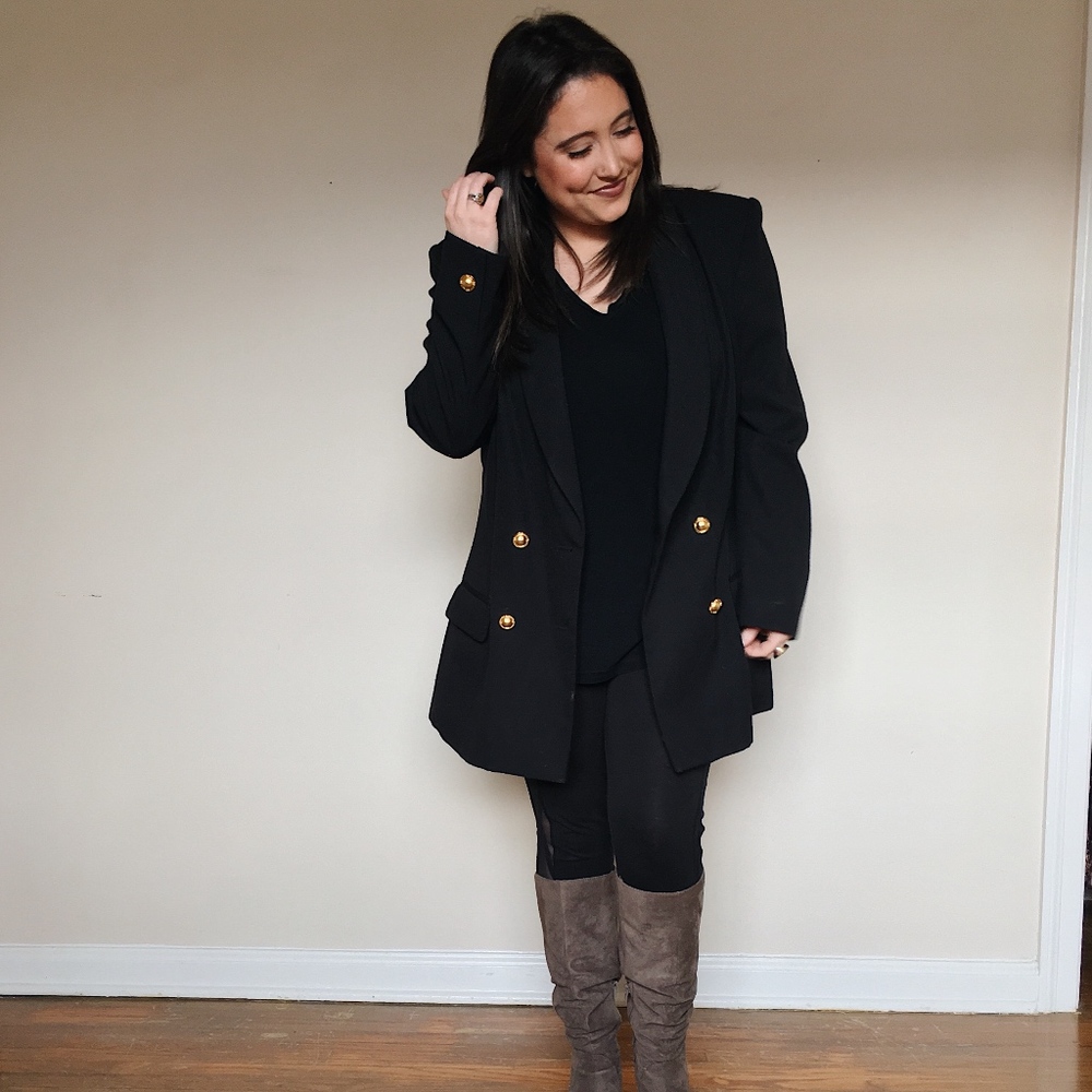 Vintage Nautical Black Blazer